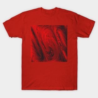 Red graphic swirling design T-Shirt